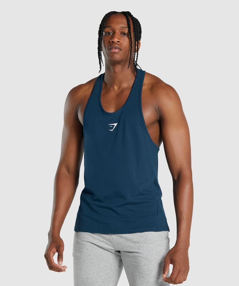 Men's Gymshark Critical 2.0 Stringer Navy | USA 4086-HIKAL