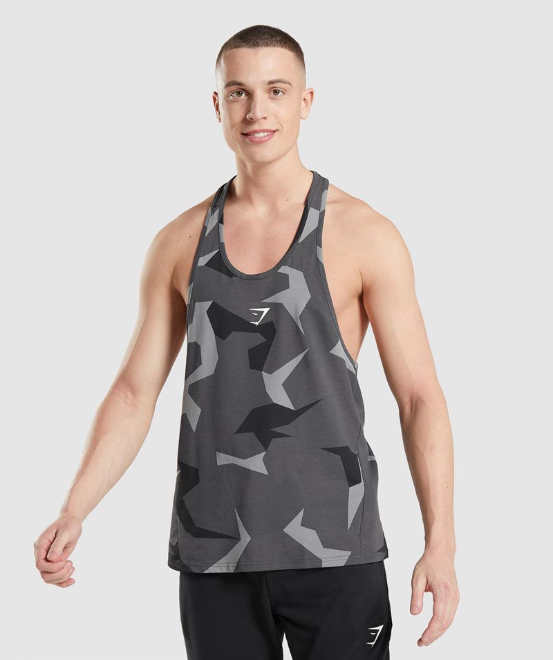 Men's Gymshark Critical Stringer Black | USA 7309-MWRYS