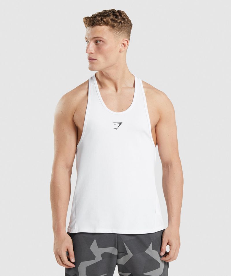 Men's Gymshark Critical Stringer White | USA 7198-VOXPJ