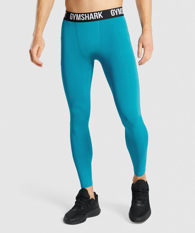 Men's Gymshark Element Baselayer Leggings Blue | USA 3756-VXPGA