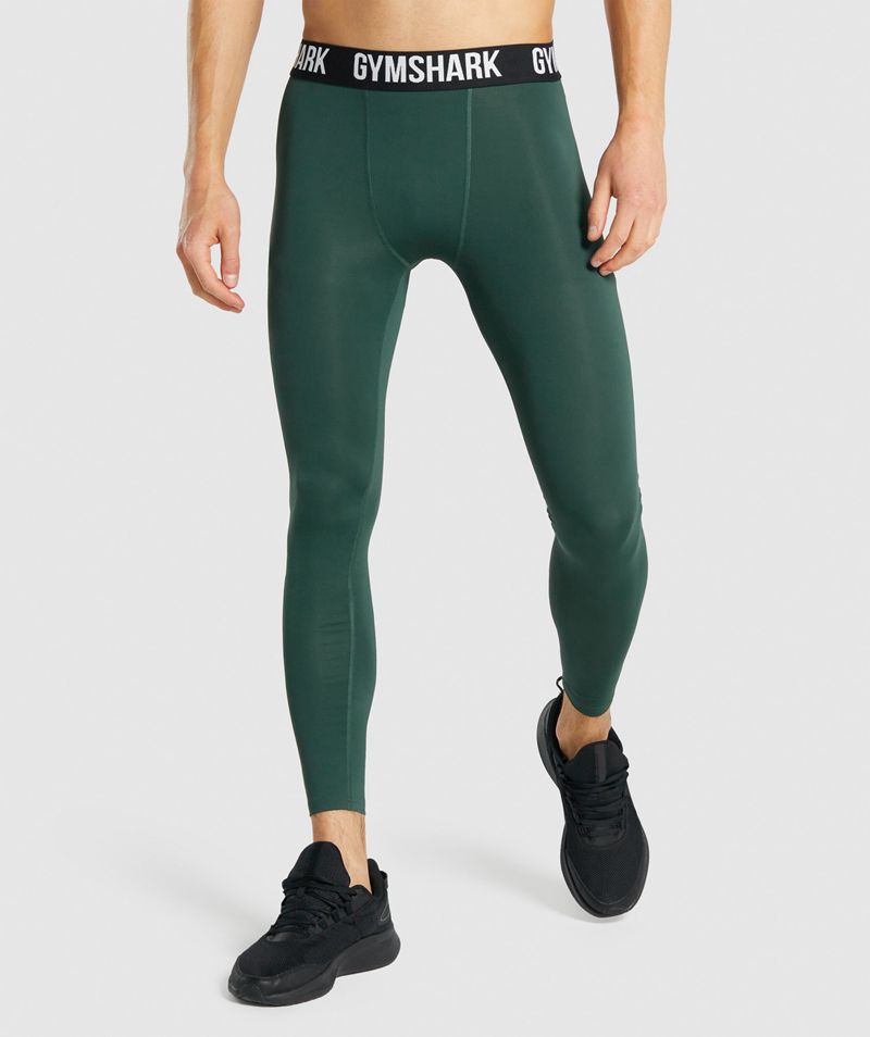 Men's Gymshark Element Baselayer Leggings Dark Green | USA 5280-SIUNY