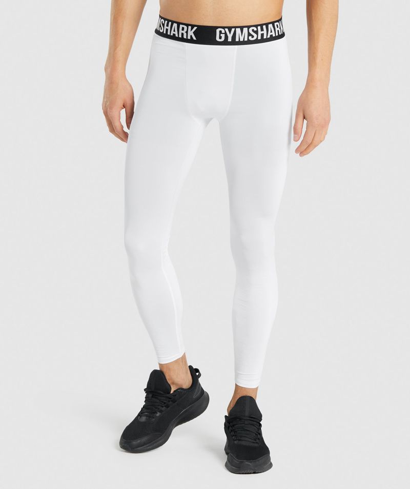 Men's Gymshark Element Baselayer Leggings White | USA 8423-ZJODV