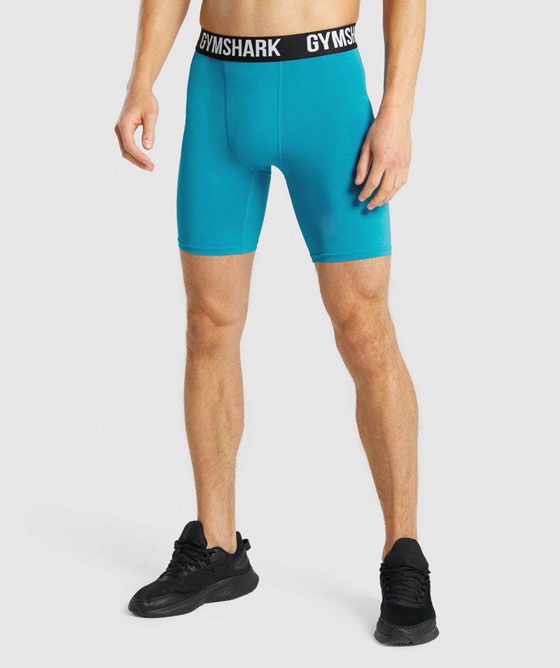 Men's Gymshark Element Baselayer Shorts Blue | USA 0981-KOVCL