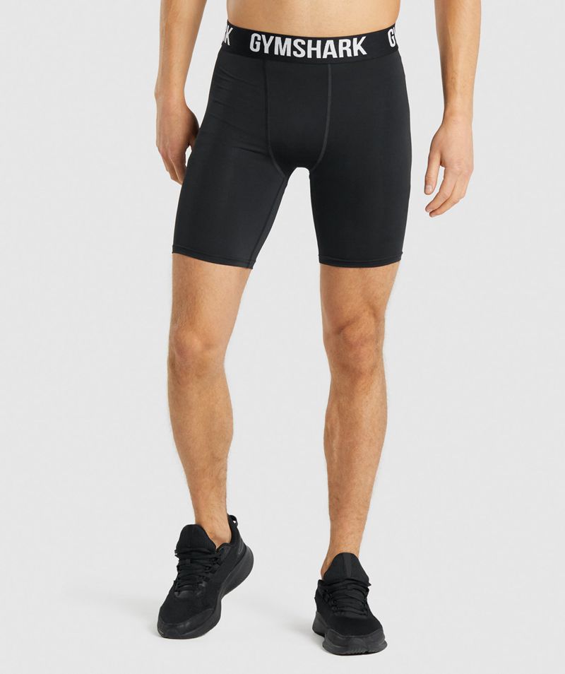 Men's Gymshark Element Baselayer Shorts Black | USA 6391-OQMSU