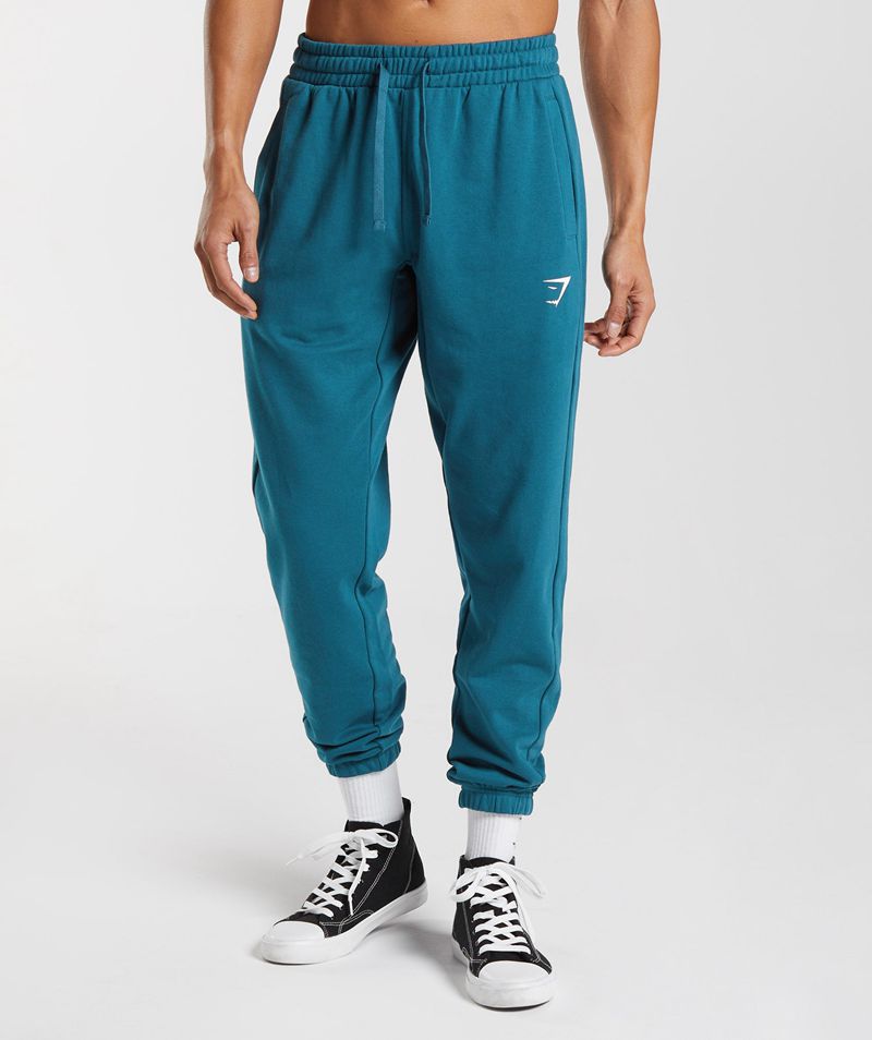 Men's Gymshark Essential Oversized Joggers Blue | USA 8302-ZAGNQ