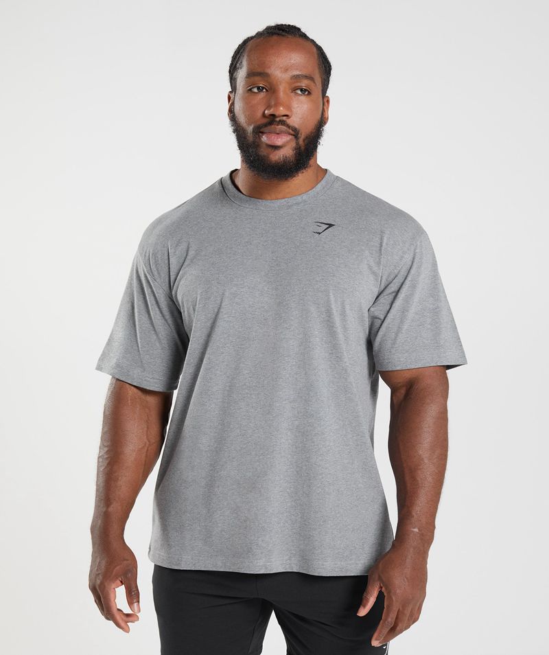 Men's Gymshark Essential Oversized T-Shirts Grey | USA 6023-WVSTL