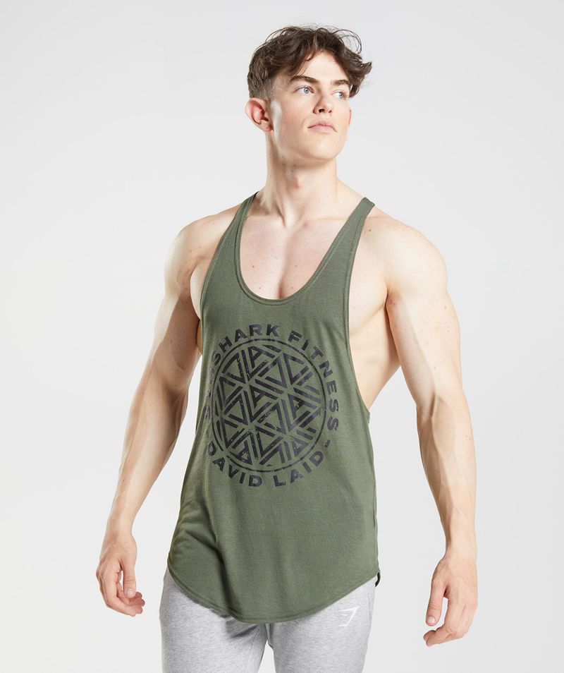 Men's Gymshark Gs X David Laid Stringer Olive | USA 2510-FALRC