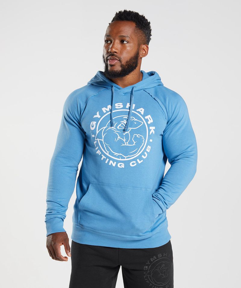 Men's Gymshark Legacy Hoodie Blue | USA 5718-DVQML