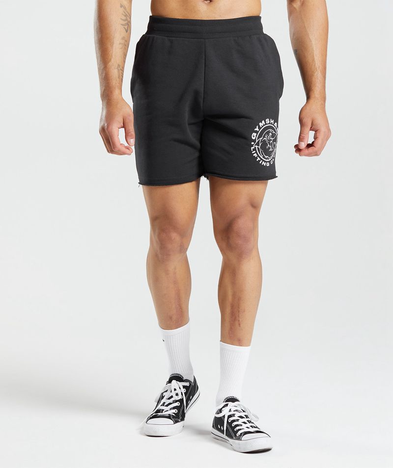 Men's Gymshark Legacy Shorts Black | USA 5468-UKPXZ