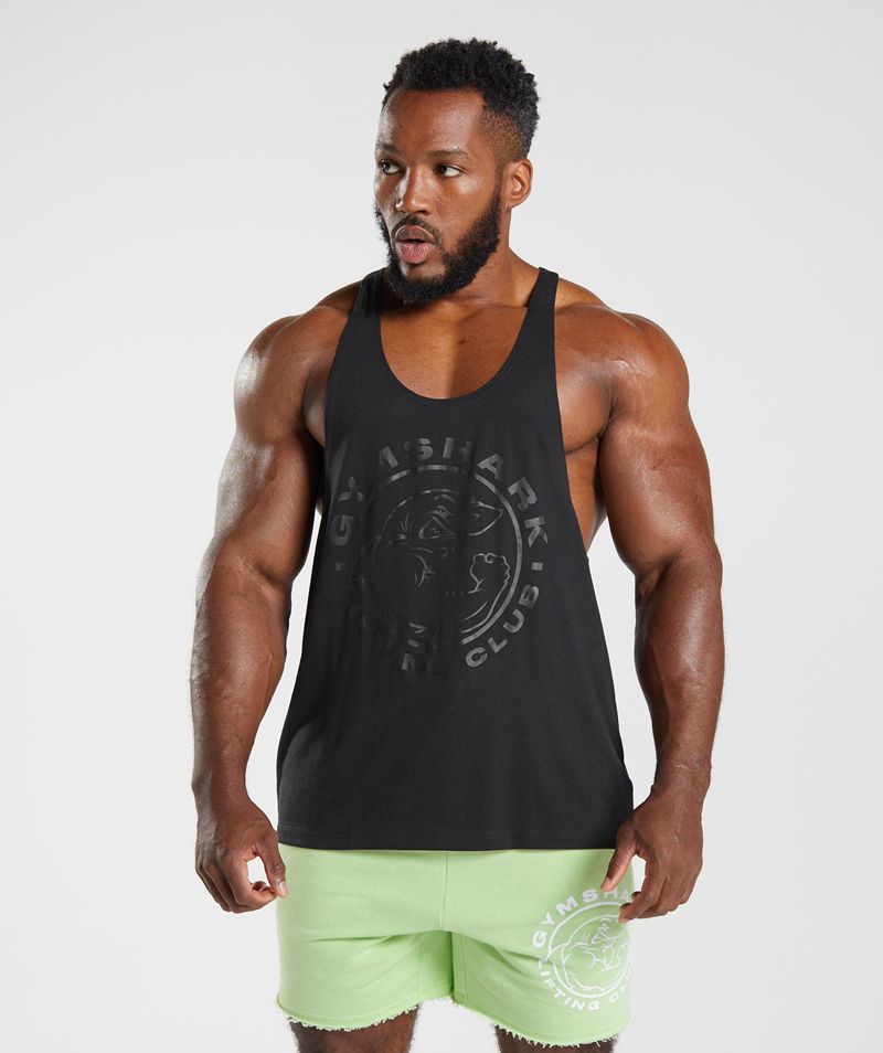 Men's Gymshark Legacy Stringer Black | USA 4315-FLGVP