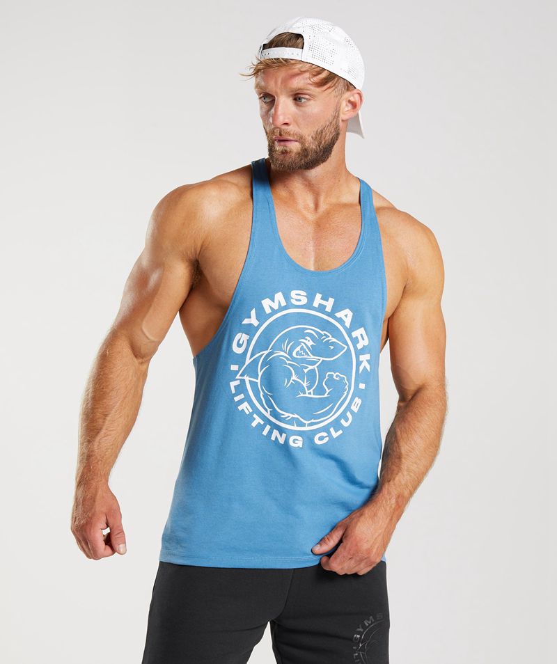 Men's Gymshark Legacy Stringer Blue | USA 4702-EGRAS