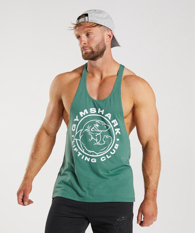 Men's Gymshark Legacy Stringer Green | USA 8526-UOKXL