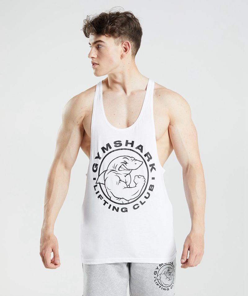 Men's Gymshark Legacy Stringer White | USA 4190-MRKGS