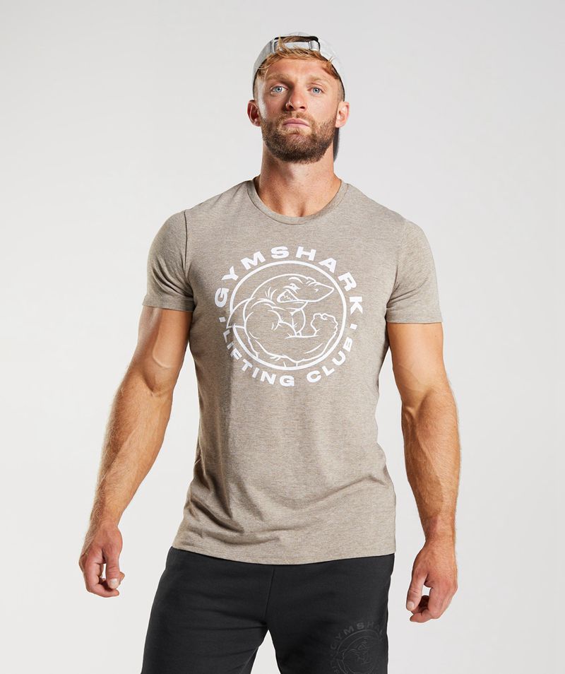 Men's Gymshark Legacy T-Shirts Beige | USA 9758-YKDUF