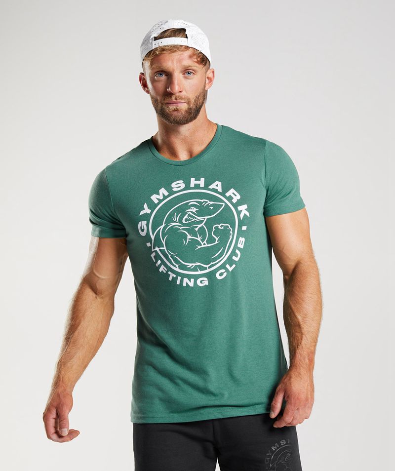 Men's Gymshark Legacy T-Shirts Green | USA 1958-JZYML