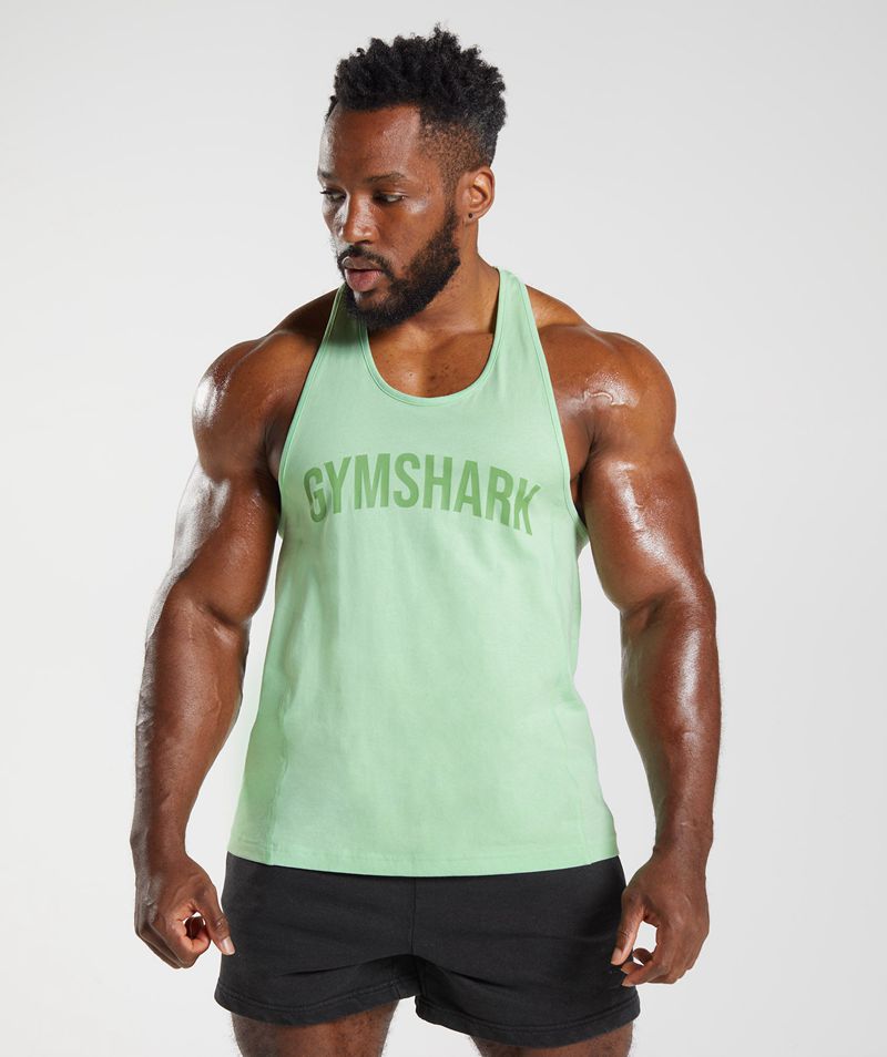 Men's Gymshark Power Stringer Green | USA 6784-GXLDV