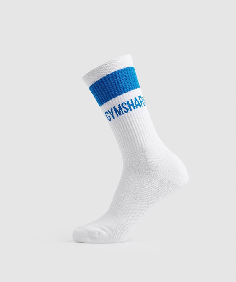 Men's Gymshark Premium Jacquard Single Socks Blue | USA 1524-UGMLO