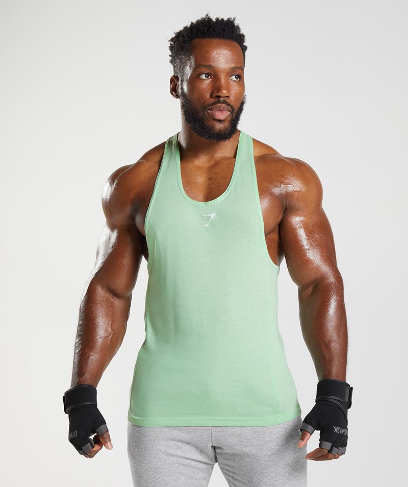 Men's Gymshark React Stringer Green | USA 7931-WYPTK