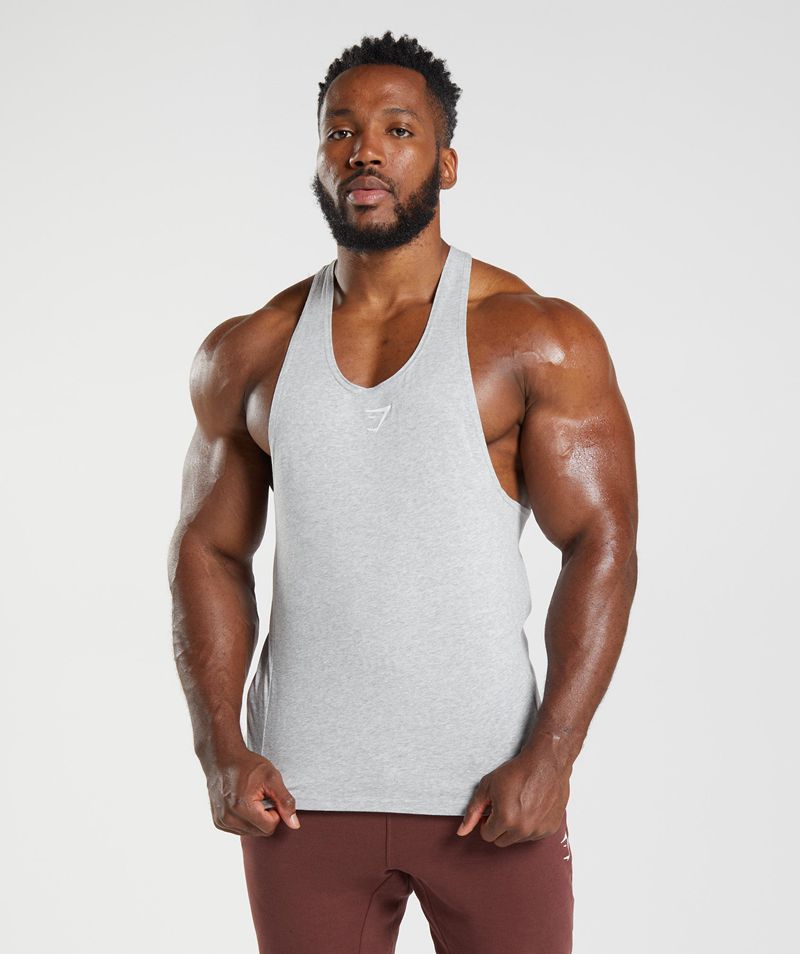 Men's Gymshark React Stringer Light Grey | USA 7321-AGIZN