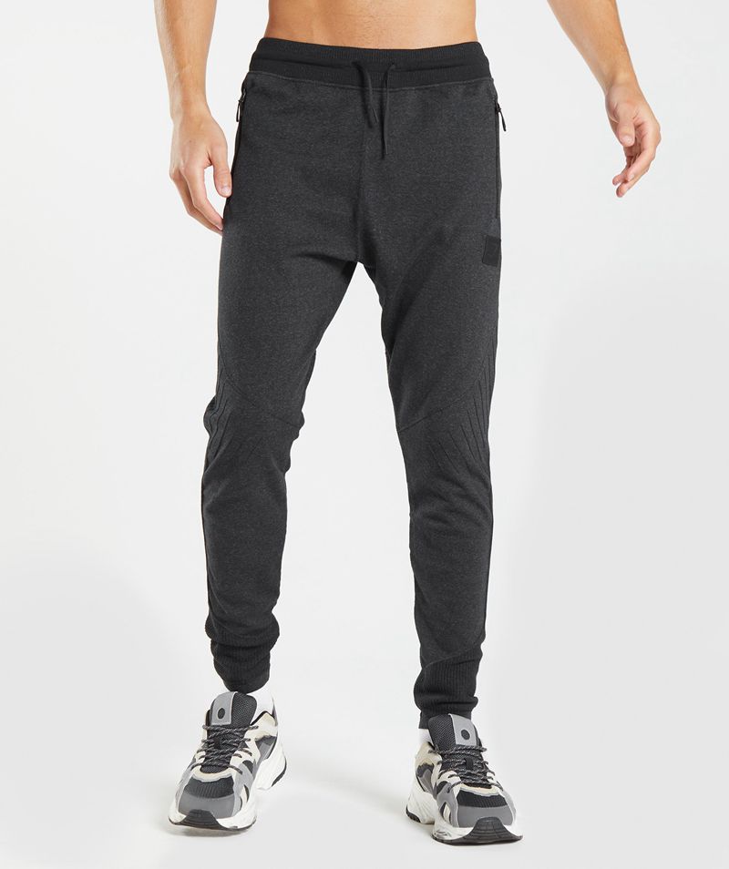 Men's Gymshark Retake Knit Joggers Black | USA 7136-EQVIJ