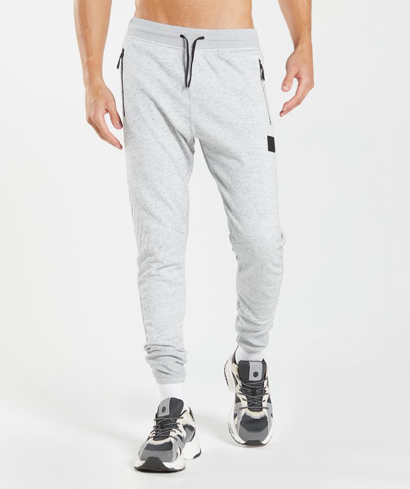 Men's Gymshark Retake Knit Joggers Light Grey | USA 6192-YHWSA