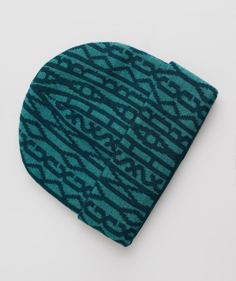 Men's Gymshark Reversable Jacquard Beanie Turquoise | USA 1947-CJRSY