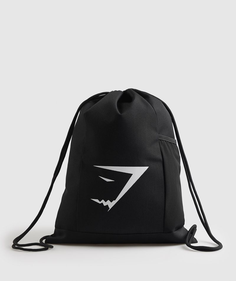 Men's Gymshark Sharkhead Gymsack Bags Black | USA 9576-ABZMK