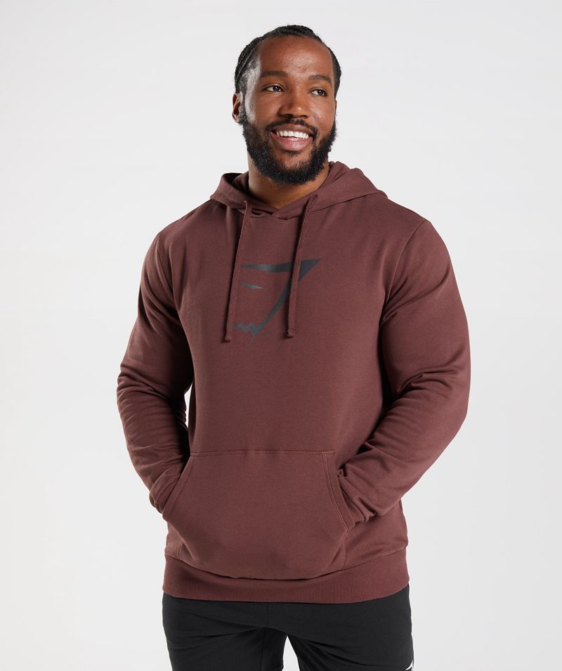 Men's Gymshark Sharkhead Infill Hoodie Burgundy | USA 5409-PDEAF