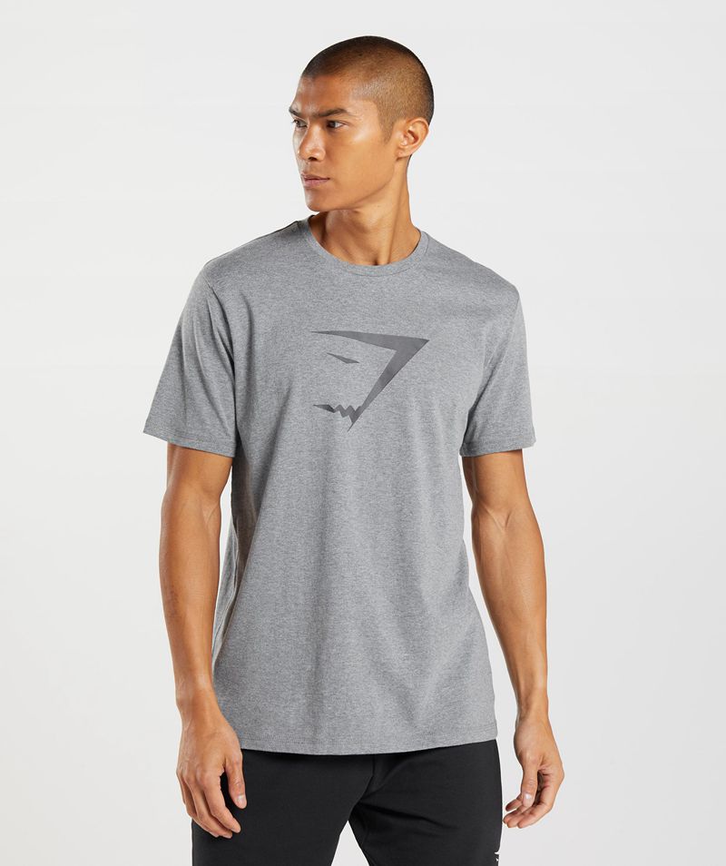 Men's Gymshark Sharkhead Infill T-Shirts Grey | USA 8250-LPFIQ