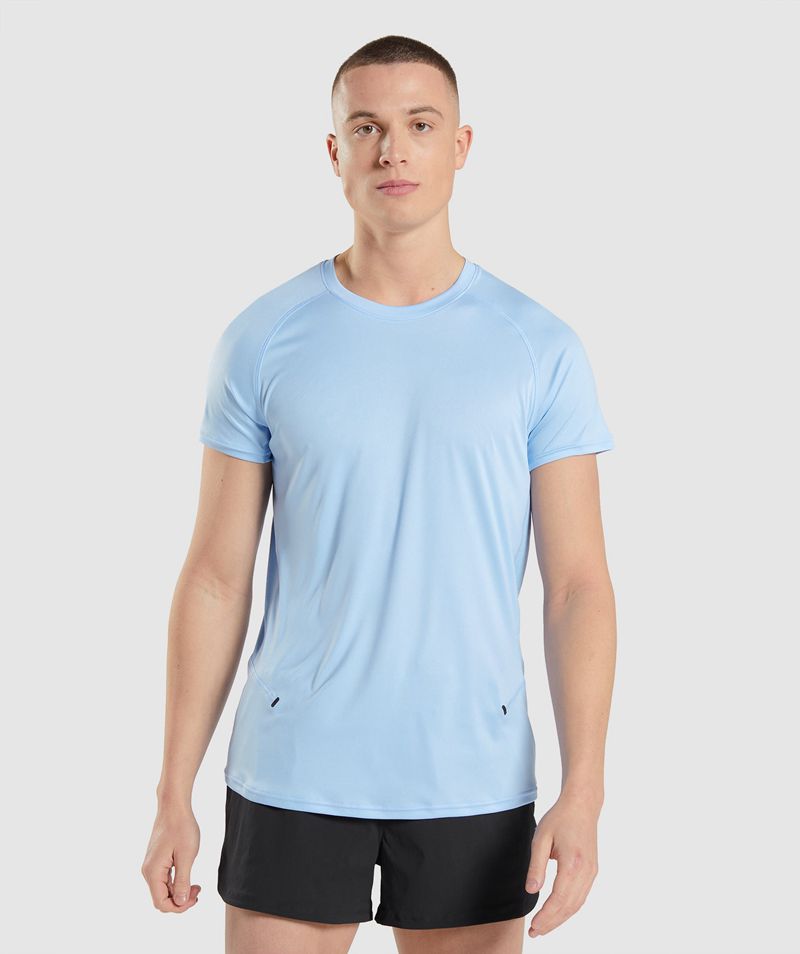 Men's Gymshark Speed Evolve T-Shirts Blue | USA 4580-NEPZL