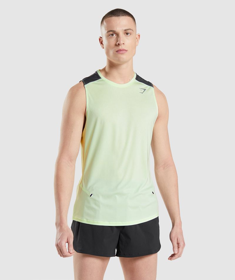 Men's Gymshark Speed Evolve Tank Tops Green | USA 9054-TFPWZ