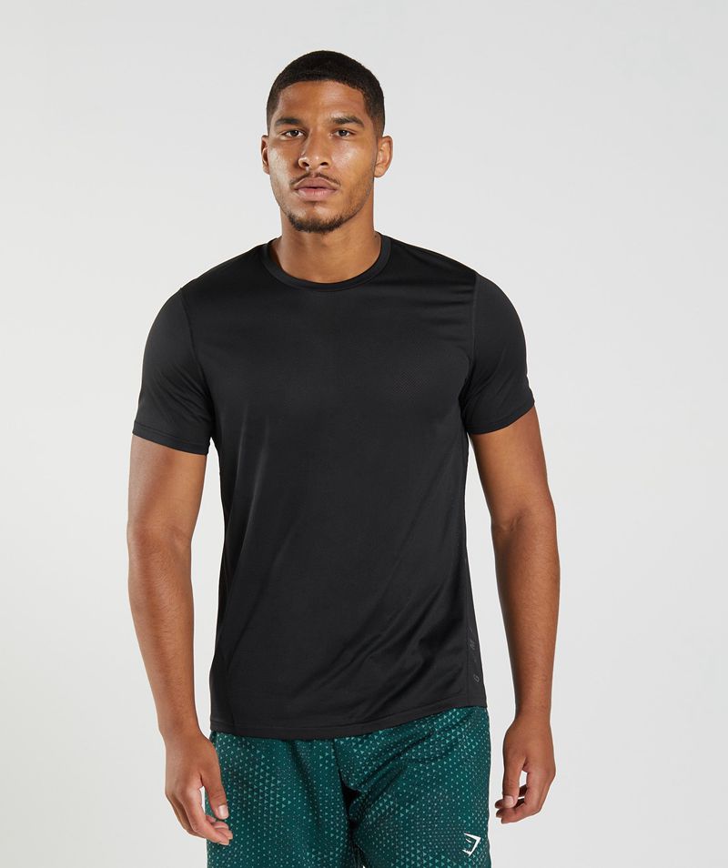 Men's Gymshark Sport T-Shirts Black | USA 9402-ZKSGP