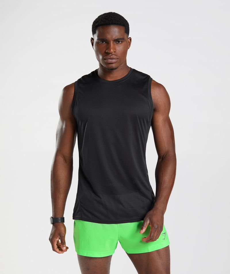 Men's Gymshark Sport Tank Tops Black | USA 7054-NJGFL