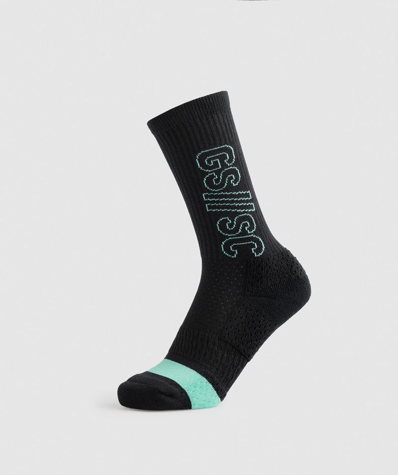 Men's Gymshark Steve Cook Crew Socks Black | USA 8315-NPFXG