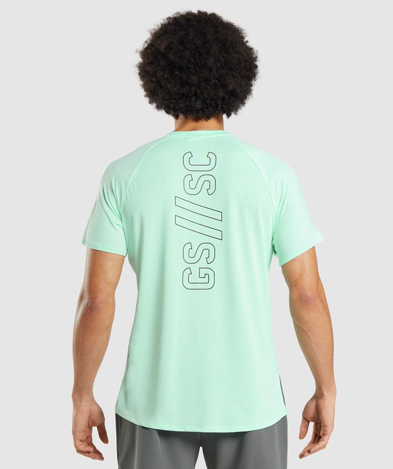 Men's Gymshark Steve Cook T-Shirts Turquoise | USA 6014-UCADG