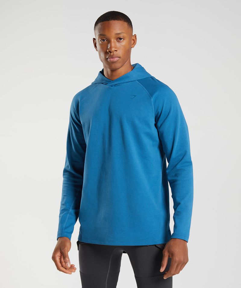 Men's Gymshark Studio Hoodie Blue | USA 9056-SYOCN