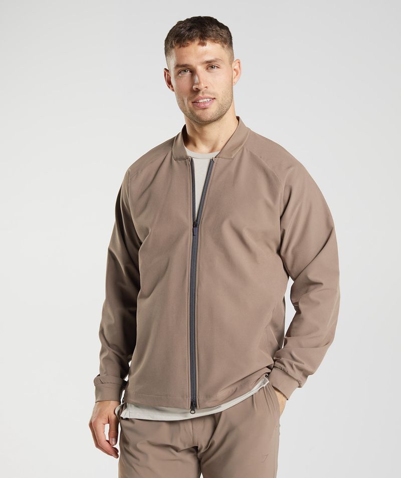 Men's Gymshark Studio Jackets Brown | USA 4728-AQMLX