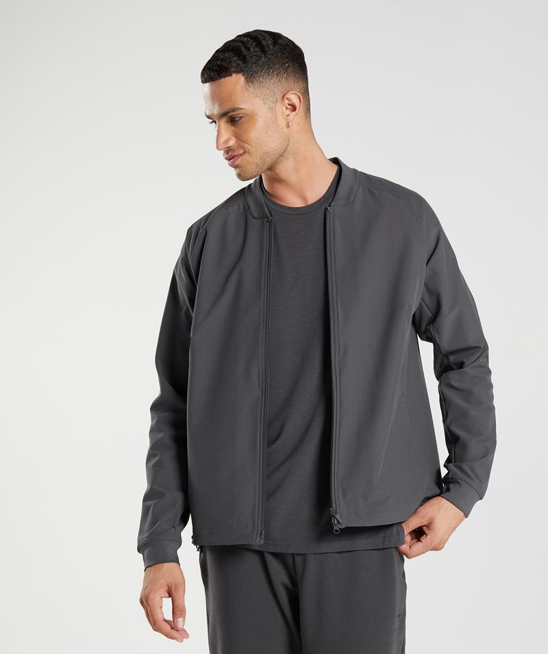 Men's Gymshark Studio Jackets Grey | USA 5769-BEGYS