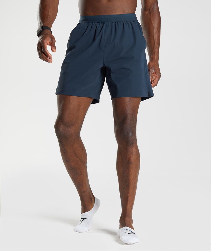 Men's Gymshark Studio Shorts Navy | USA 4957-ABHZI