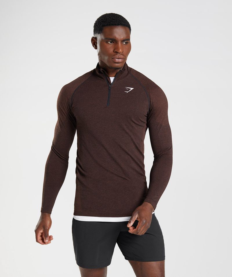 Men's Gymshark Vital 1/4 Zip Jackets Burgundy | USA 6714-CKQLO