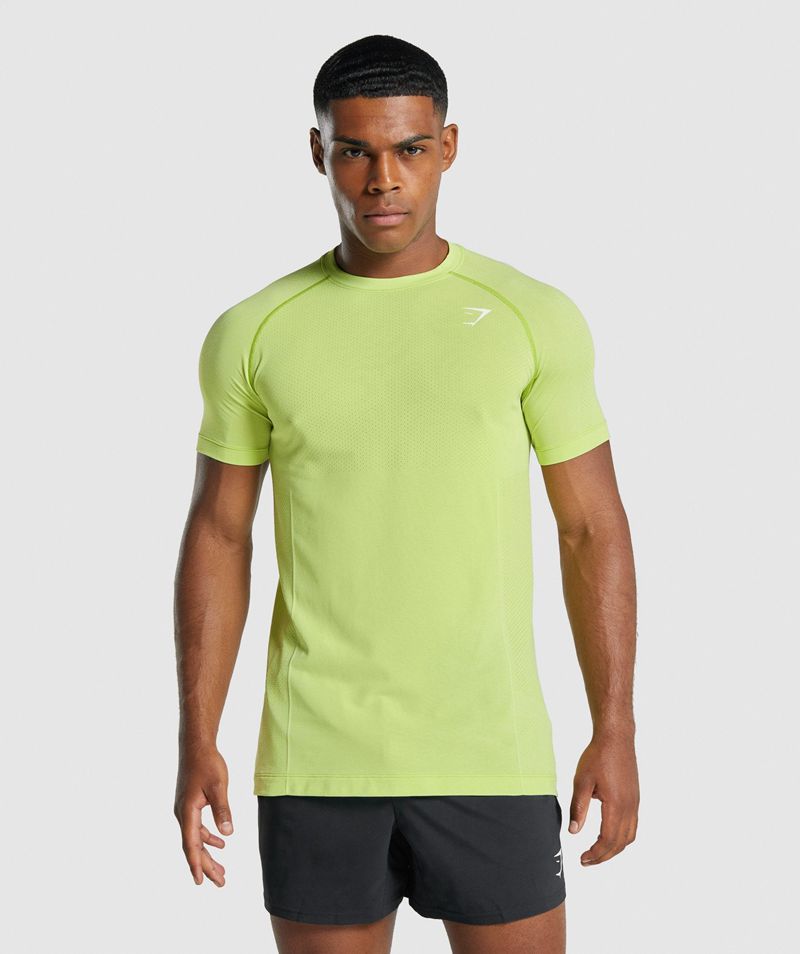 Men's Gymshark Vital Light Seamless T-Shirts Yellow | USA 7435-WSZCQ