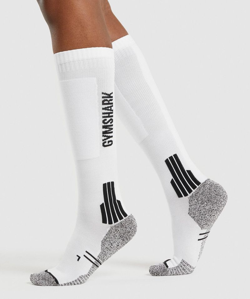 Men's Gymshark Weightlifting Socks White | USA 0739-WMJLN