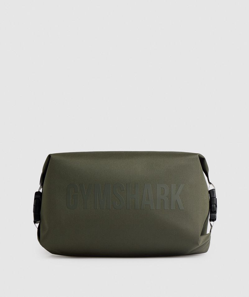 Men's Gymshark X-Series Toiletry Bags Olive | USA 0271-QGTYD