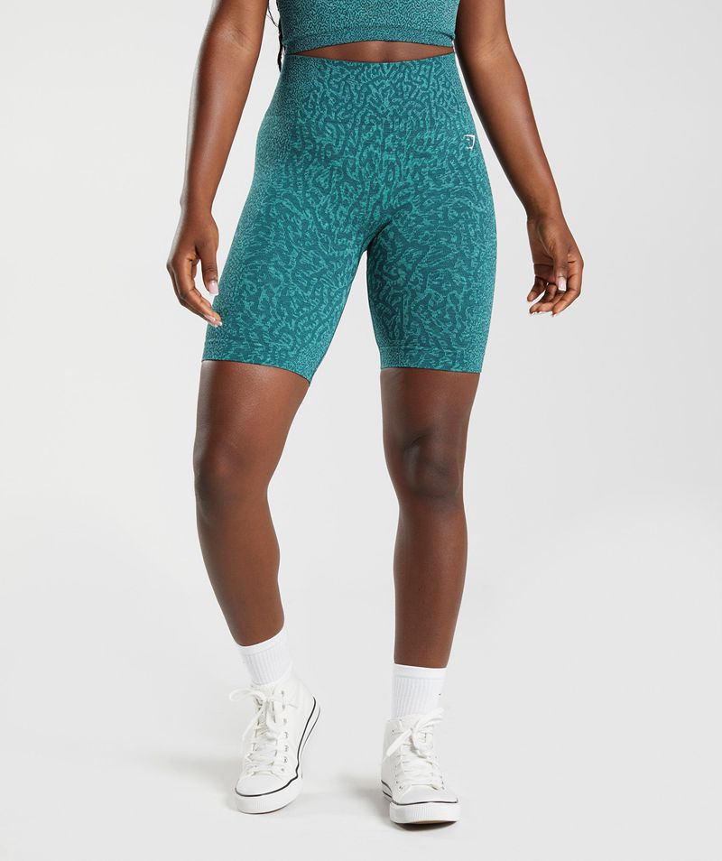 Women's Gymshark Adapt Animal Seamless Cycling Shorts Turquoise | USA 3402-DIBKW