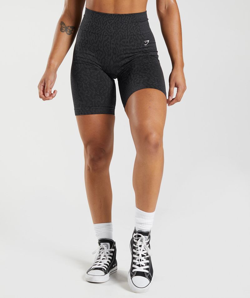 Women's Gymshark Adapt Animal Seamless Cycling Shorts Black | USA 6937-DOFQH