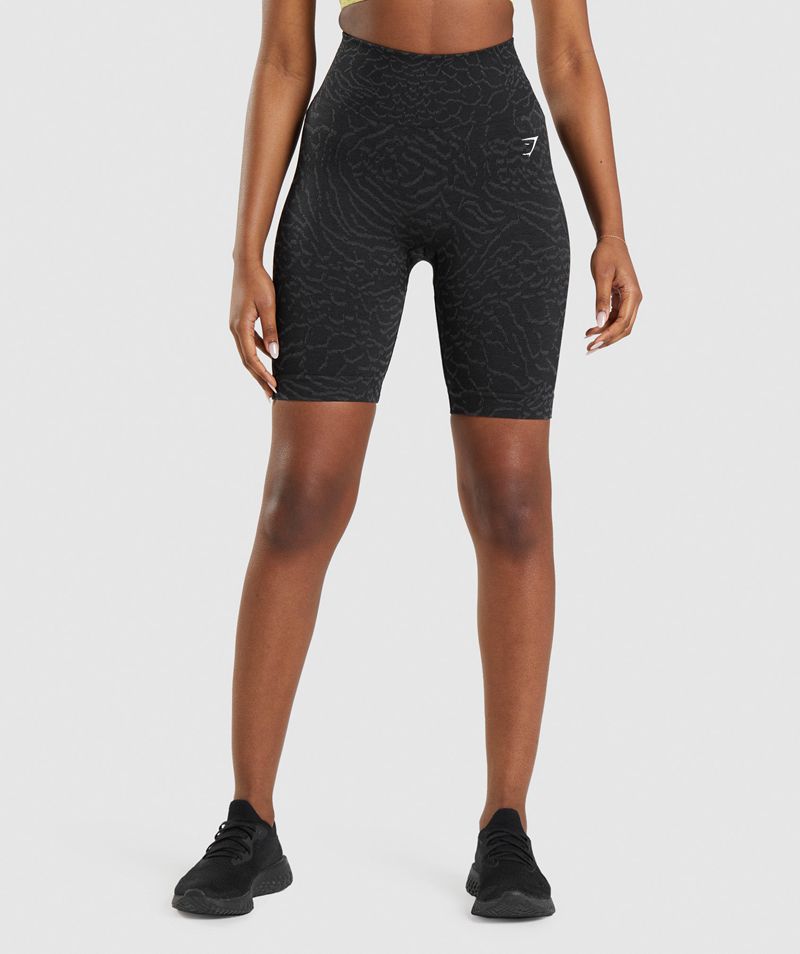 Women's Gymshark Adapt Animal Seamless Cycling Shorts Black | USA 8347-WHLQC