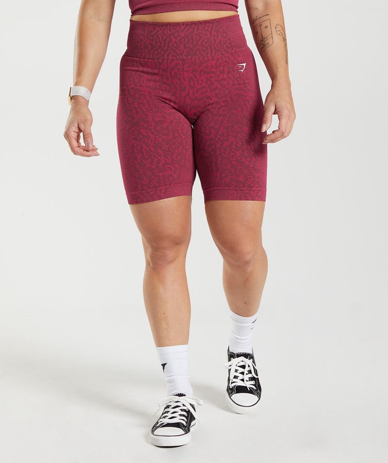 Women's Gymshark Adapt Animal Seamless Cycling Shorts Burgundy | USA 8913-ETLKU