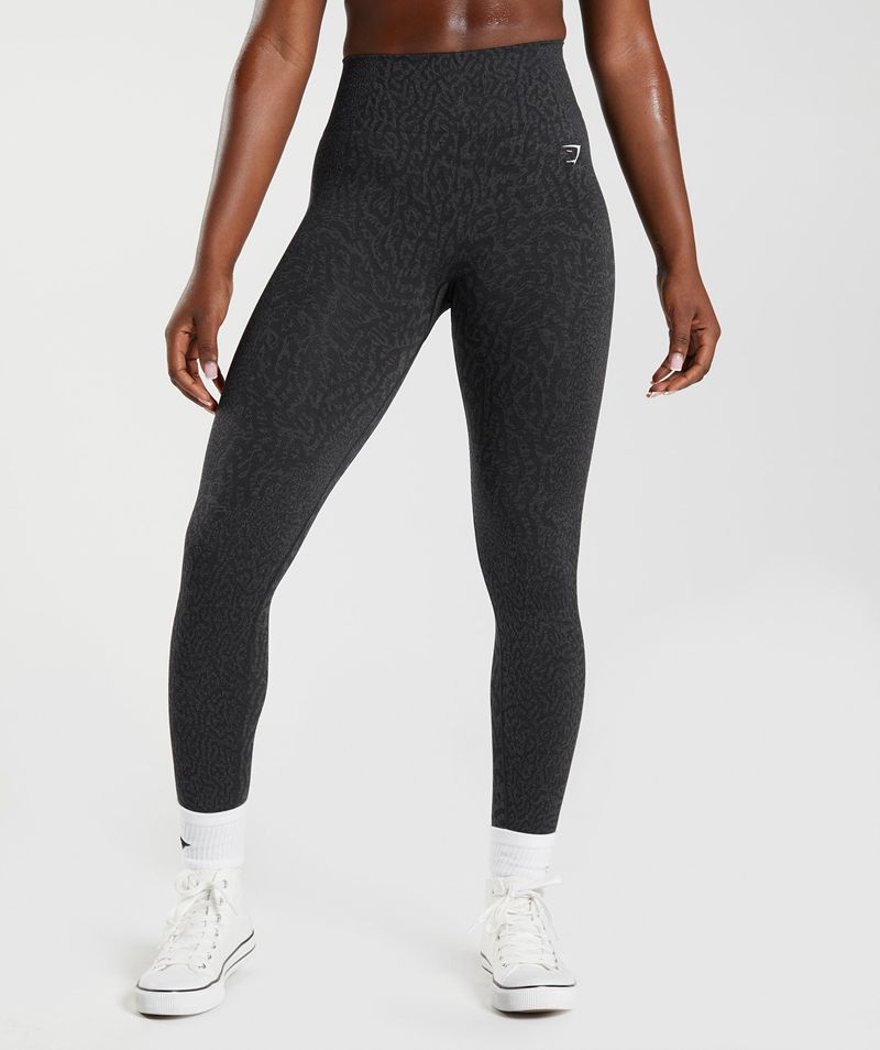 Women's Gymshark Adapt Animal Seamless Leggings Black | USA 0543-TJVRN