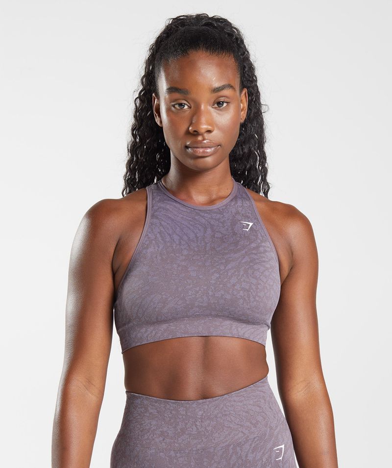 Women's Gymshark Adapt Animal Seamless Sports Bra Purple | USA 6412-MOIXG