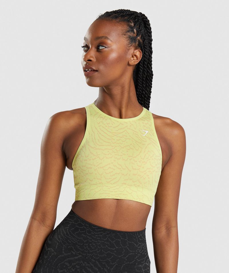 Women's Gymshark Adapt Animal Seamless Sports Bra Yellow | USA 8149-YEWRF